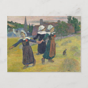 Postal Paul Gauguin Chicas bretones bailando, Pont-Aven