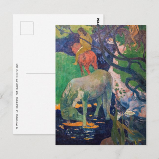 Postal Paul Gauguin - El caballo blanco (Anverso / Reverso)