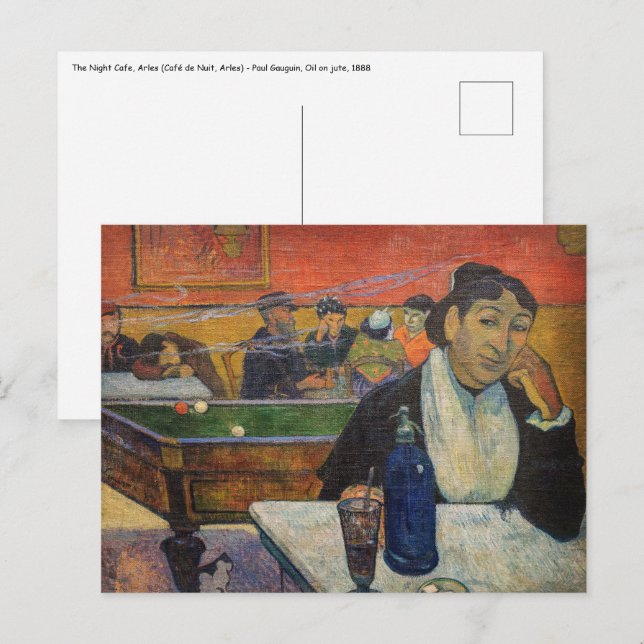 Postal Paul Gauguin - El Café de Noche, Arlés (Anverso / Reverso)