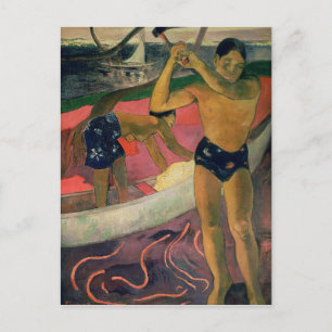 Postal Paul Gauguin El hombre con hacha, 1891