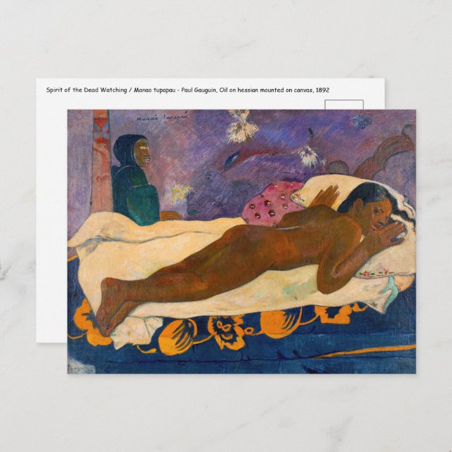 Postal Paul Gauguin - Espíritu de los muertos mirando (Anverso / Reverso)