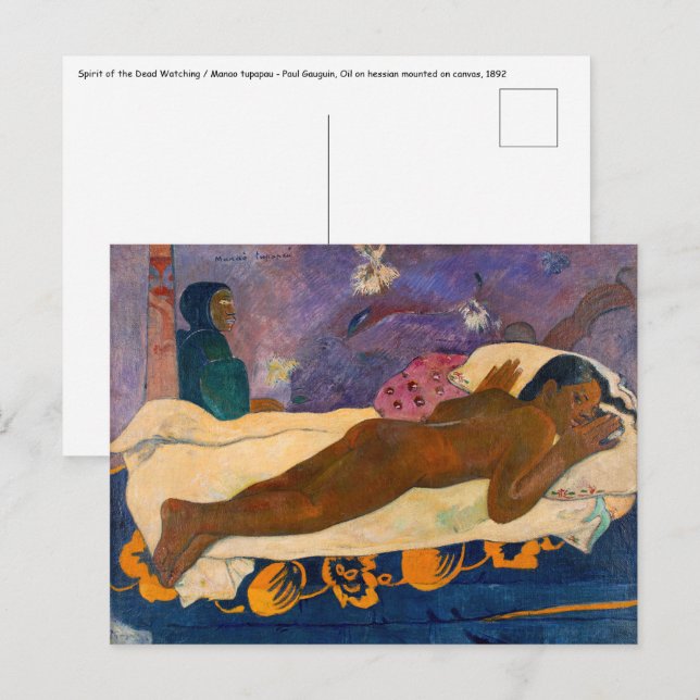 Postal Paul Gauguin - Espíritu de los Muertos Vigilando (Anverso / Reverso)