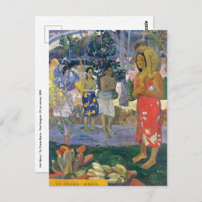 Postal Paul Gauguin - Hail Mary / Ia Orana Maria (Anverso / Reverso)