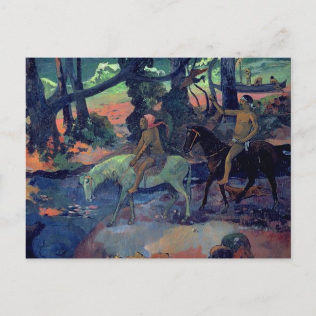 Postal Paul Gauguin | La fuga, el Ford, 1901 (Anverso)