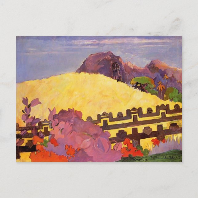 Postal Paul Gauguin - La montaña sagrada (Anverso)