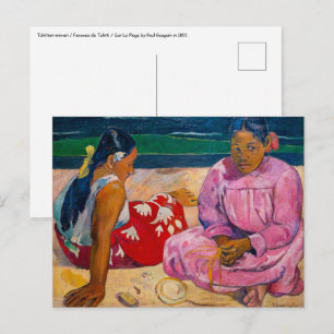 Postal Paul Gauguin - Mujeres tahitianas en la playa
