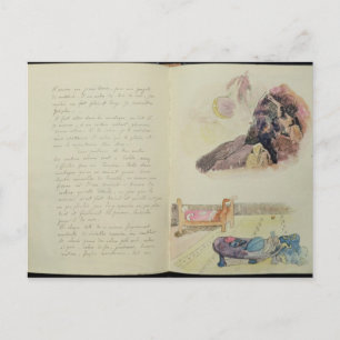 Postal Paul Gauguin   Páginas de Noa Noa, 1893-94
