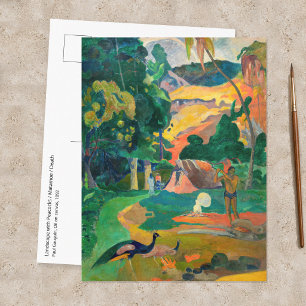 Postal Paul Gauguin - Paisaje con Pavos Reales / Matamoe