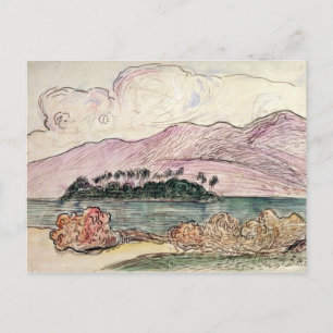 Postal Paul Gauguin Paisaje tahitiano (p/c sobre papel)