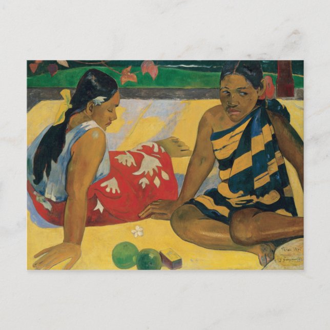Postal Paul Gauguin - Parau Api. Noticias sobre qué (Anverso)