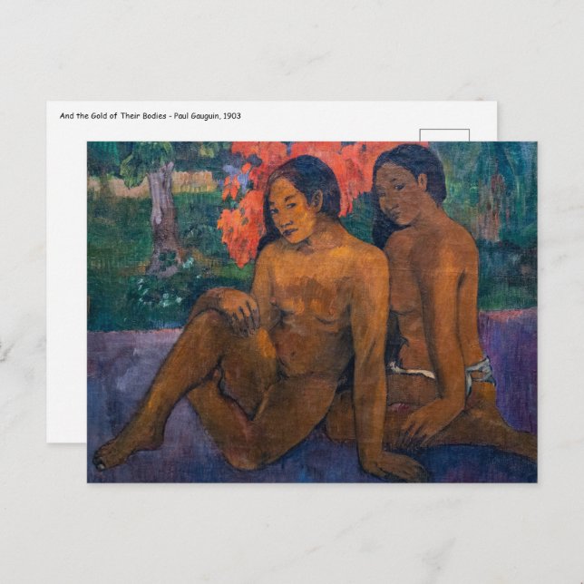 Postal Paul Gauguin - Y el oro de sus cuerpos (Anverso / Reverso)