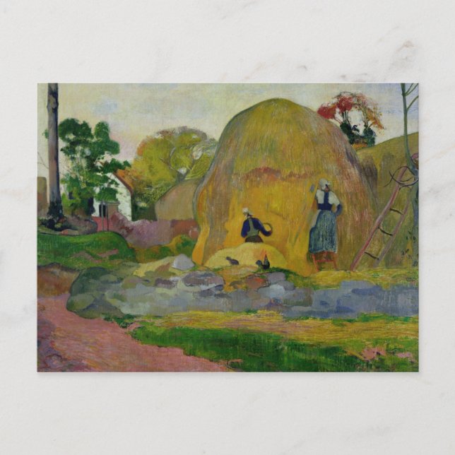 Postal Paul Gauguin | Yáscaras amarillas o cosecha dorada (Anverso)