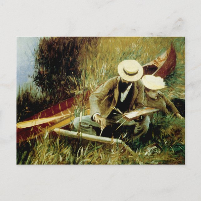 Postal Paul Helleu que bosqueja con su esposa (Anverso)