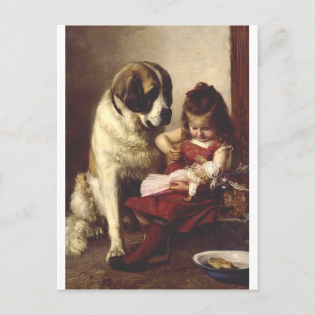 Postal Paul Hermann Wagner: Mejores Amigos Arte Victorian (Anverso)