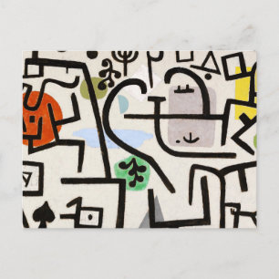 Postal Paul Klee, arte abstracto Bauhaus