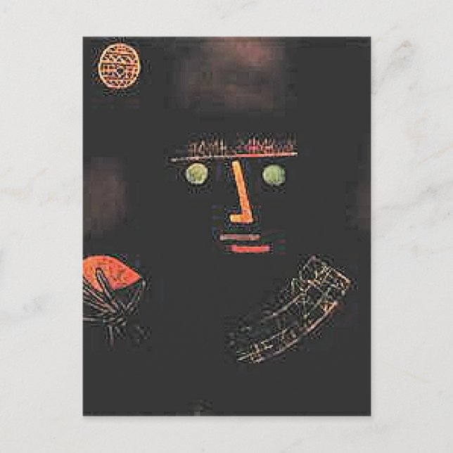 Postal Paul Klee, Caballero Negro, (Anverso)