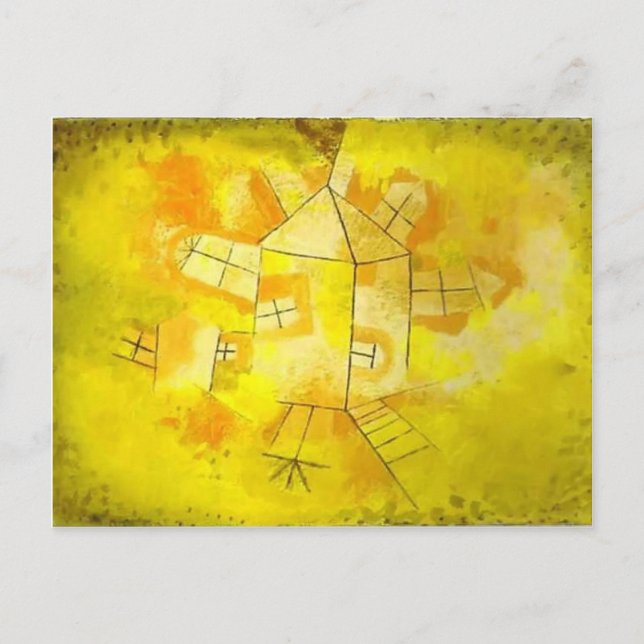Postal Paul Klee: Casa de rebelión (Anverso)