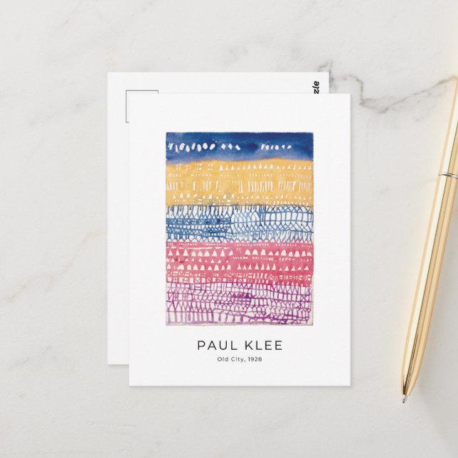 Postal Paul Klee, Ciudad Vieja, Arte abstracto moderno y  (Anverso/Reverso In Situ)