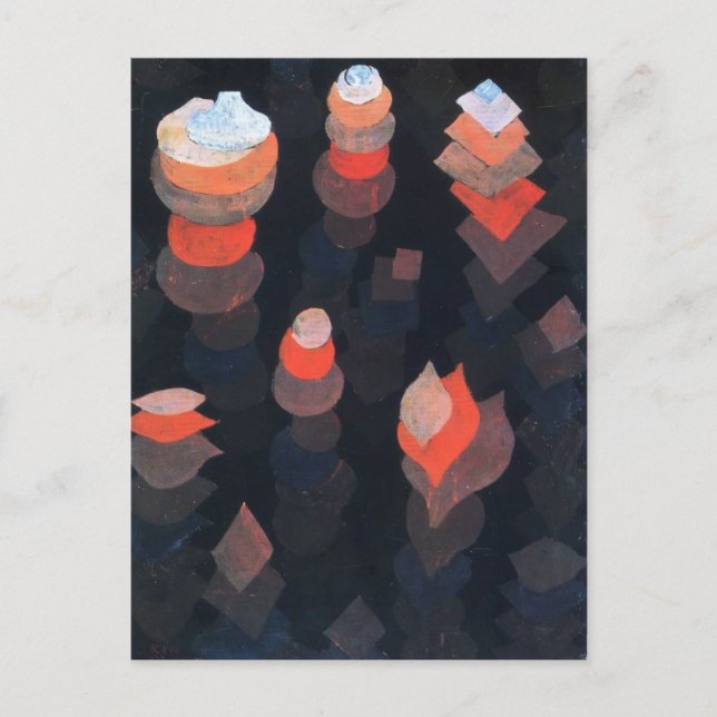 Postal Paul Klee- Crecimiento de las plantas nocturnas (Anverso)