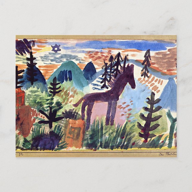 Postal Paul Klee - El caballo (Anverso)