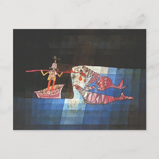 Postal Paul Klee- Escena de la batalla del cómic "Seafare (Anverso)