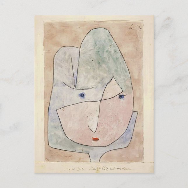 Postal Paul Klee- Esta flor desea desvanecerse (Anverso)