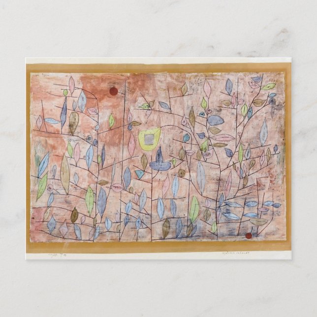 Postal Paul Klee- Follaje escaso (Anverso)