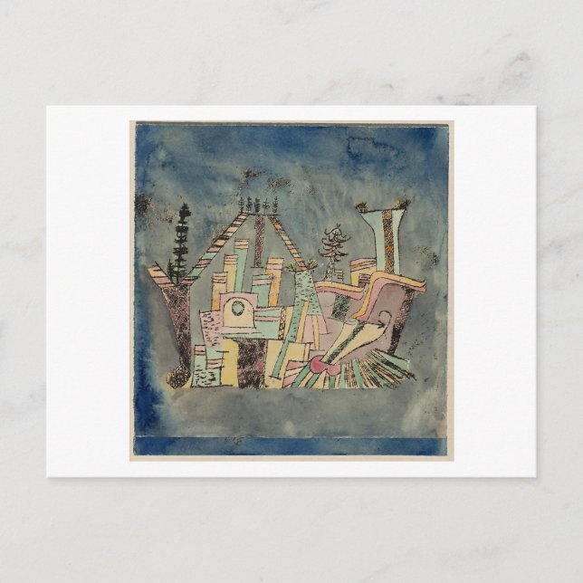 Postal Paul Klee, "Jardín de los escombros", 1923 (Anverso)