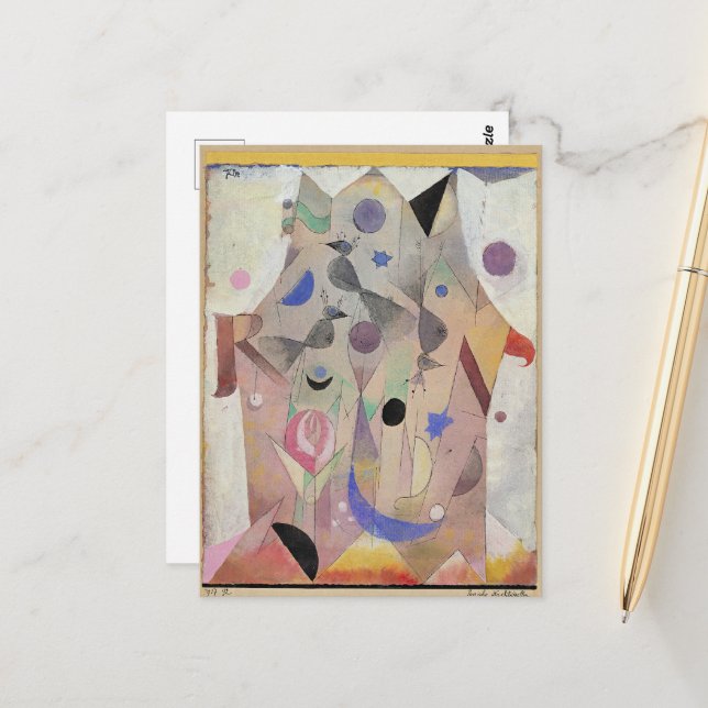 Postal Paul Klee - Persische Nachtigallen (Anverso/Reverso In Situ)