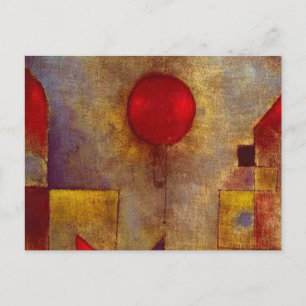 Postal Paul Klee Red Balloon Resumen Arte Colorido