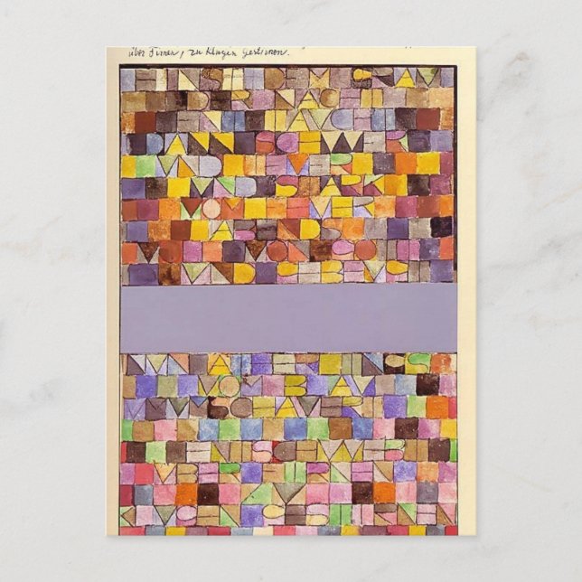 Postal Paul Klee: Una vez emergió del gris de la noche (Anverso)