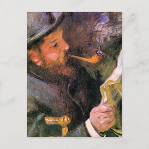 Postal Paul Monet leyendo, obra de arte popular,