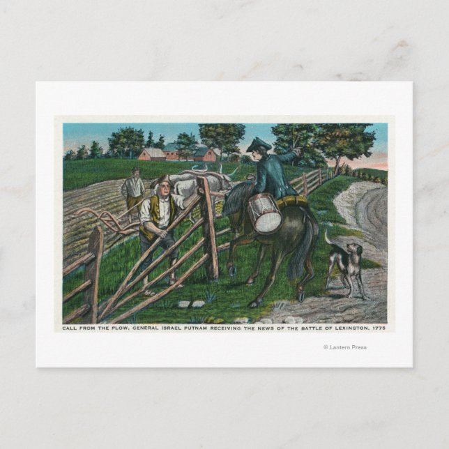 Postal Paul Revere Informando al General Israel Putnam (Anverso)