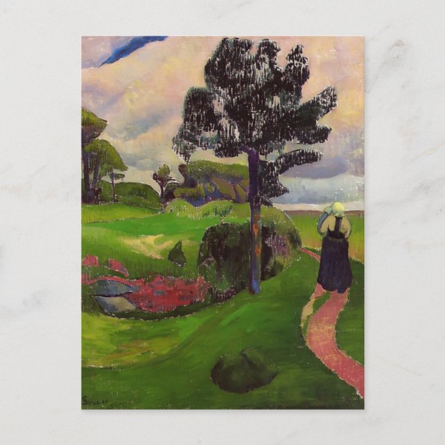 Postal Paul Serusier, madre e hijo en un paisaje bretón (Anverso)