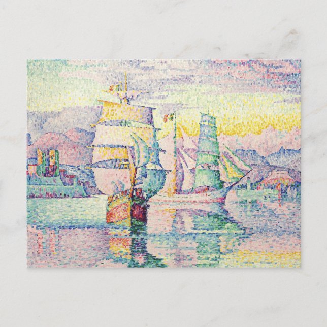 Postal Paul Signac - Antibes, Las Brigantinas (Anverso)