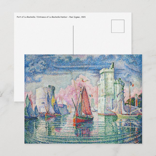 Postal Paul Signac - Entrada del puerto de La Rochelle (Anverso / Reverso)