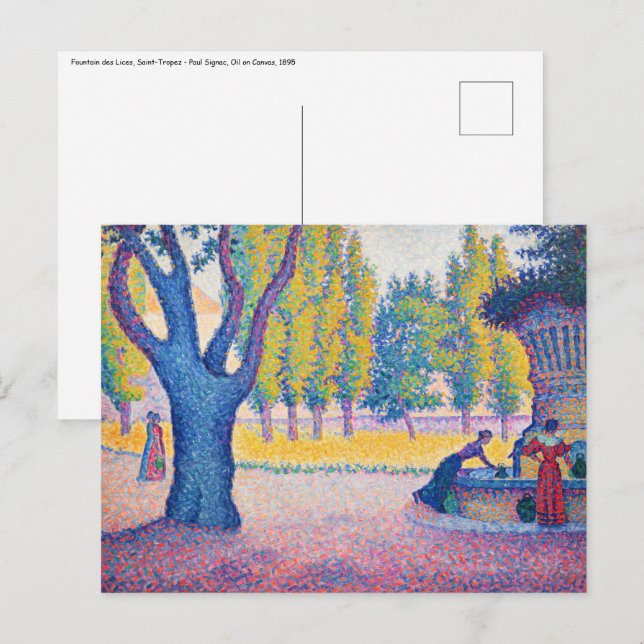 Postal Paul Signac - Fuente de los Lices, Saint-Tropez (Anverso / Reverso)