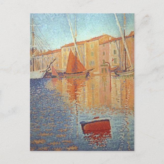 Postal Paul Signac - La boya roja, Saint Tropez (Anverso)