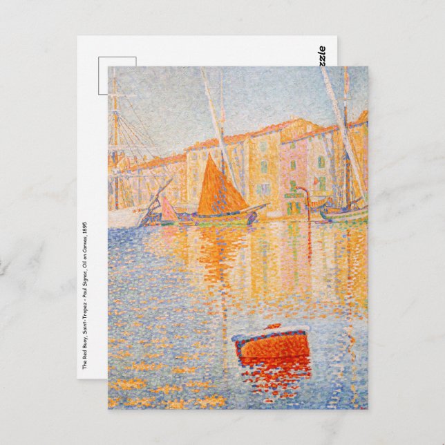 Postal Paul Signac - La Boya Roja, Saint-Tropez (Anverso / Reverso)