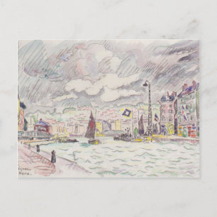 Postal Paul Signac - Le Havre con nubes de lluvia