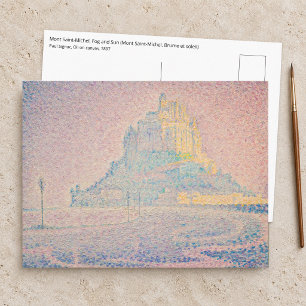 Postal Paul Signac - Monte Saint Michel, Niebla y Sol