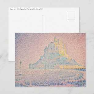 Postal Paul Signac - Monte Saint Michel Niebla y Sol