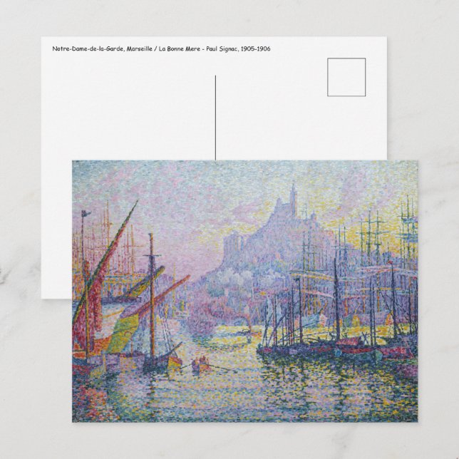 Postal Paul Signac - Notre-Dame-de-la-Garde, Marsella (Anverso / Reverso)