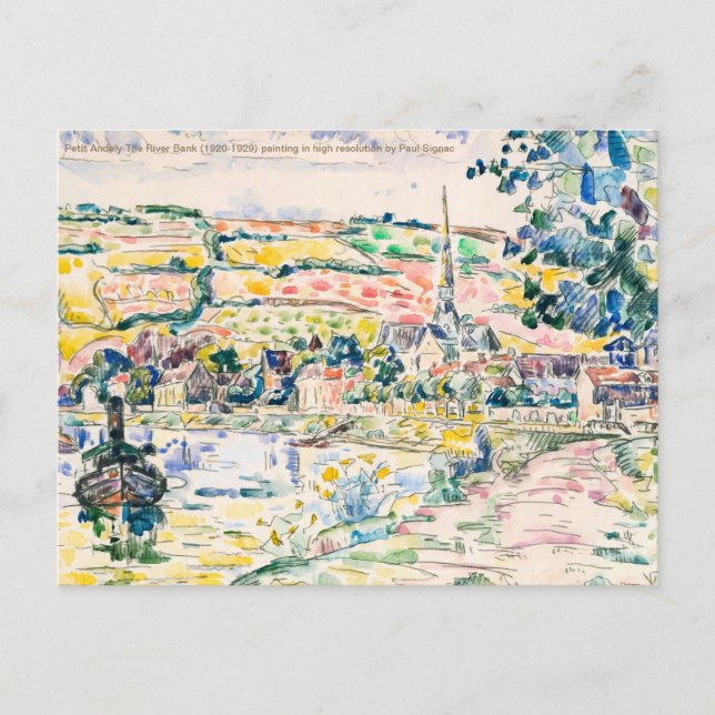 Postal Paul Signac-Petit Andely-The River Bank 1920-1929 (Anverso)