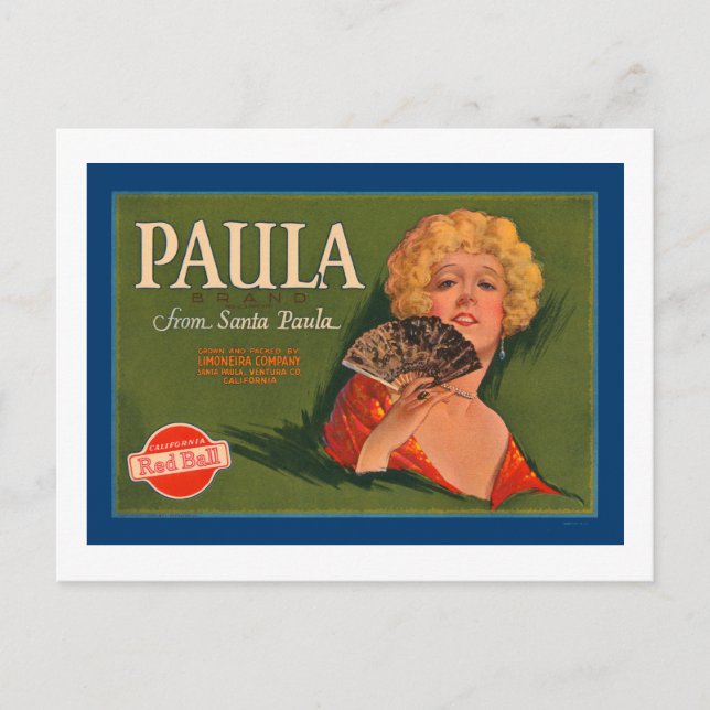 Postal Paula Brand de Santa Paula (Anverso)