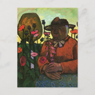 Postal Paula Modersohn-Becker - Vieja mujer en el jardín