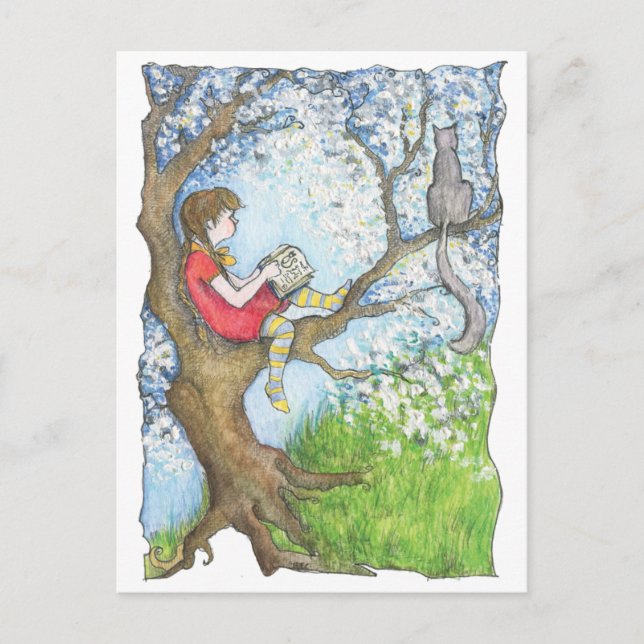 Postal Pauline leyendo el árbol (Anverso)