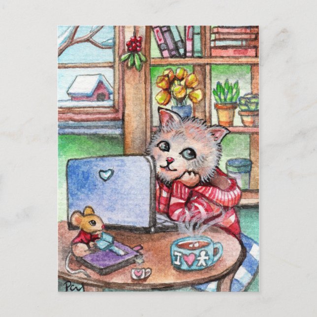 Postal Pausa de café (Anverso)