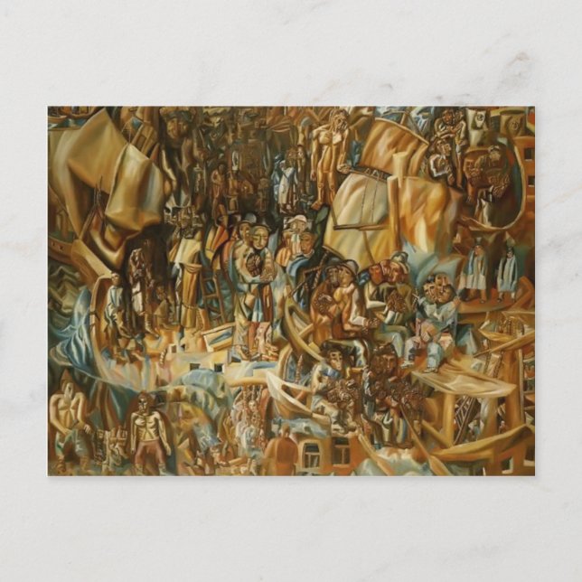 Postal Pavel Filonov - Buques (Anverso)