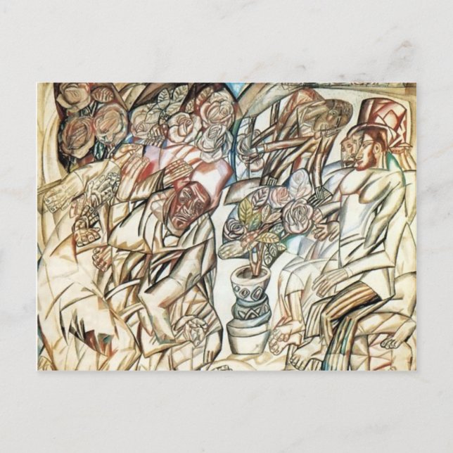 Postal Pavel Filonov - El jardinero (Anverso)